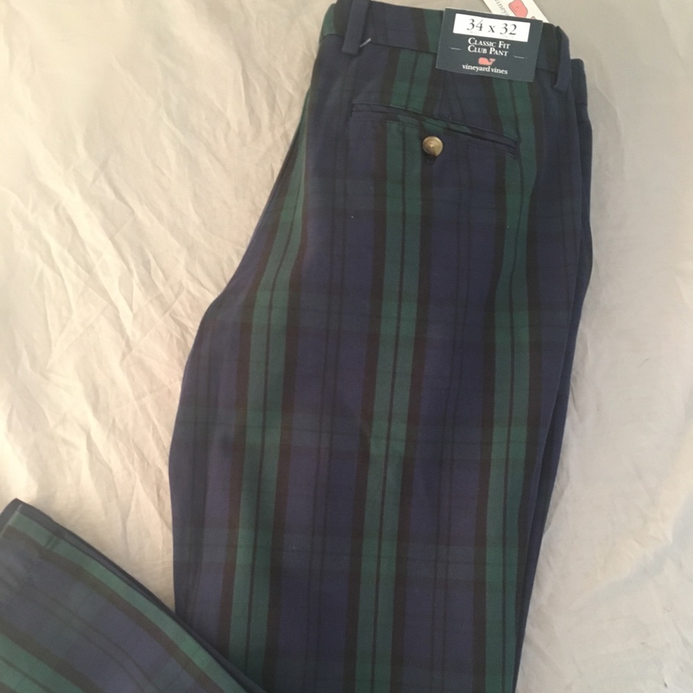 Vineyard Vines Cotton Plaid Tartan Pants 34x32 NWT